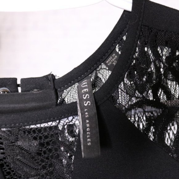 Guess black lace up long sleeve mini dress c1 - Picture 8 of 9